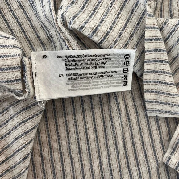 Mayoral 3 piece baby boy linen short set bucket hat striped neutral 12 months - Picture 7 of 12